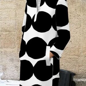 COPY - STYLEWE Black and White Asymmetrical Long Sleeve Dress